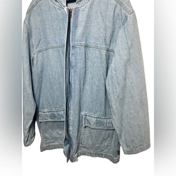BlassSport Denim Hoodie Jacket – Women’s Size L – Zip-Up Jean Hooded Jacket - Picture 4 of 11